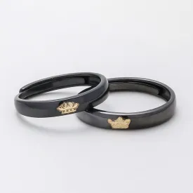 King Queen Silver Couple Rings