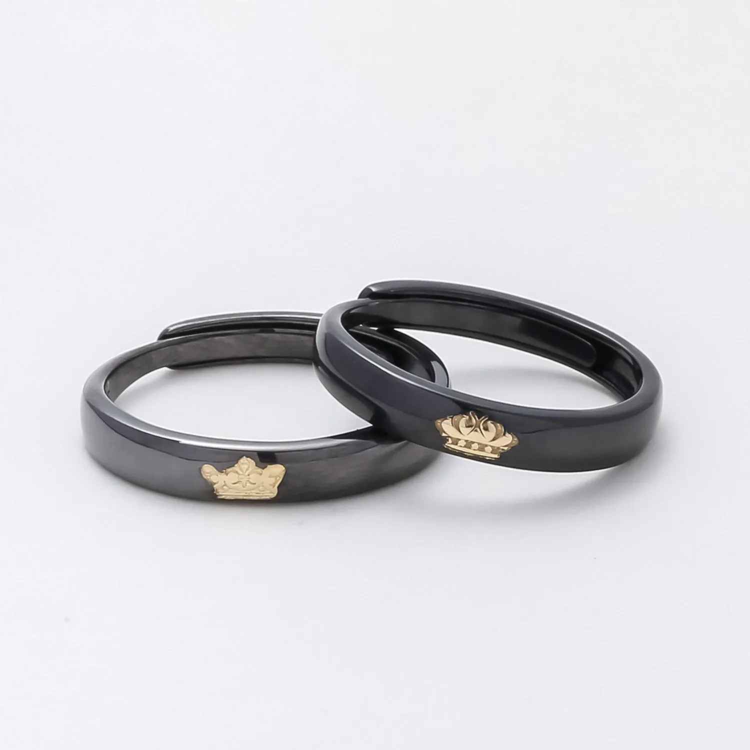 King Queen Silver Couple Rings