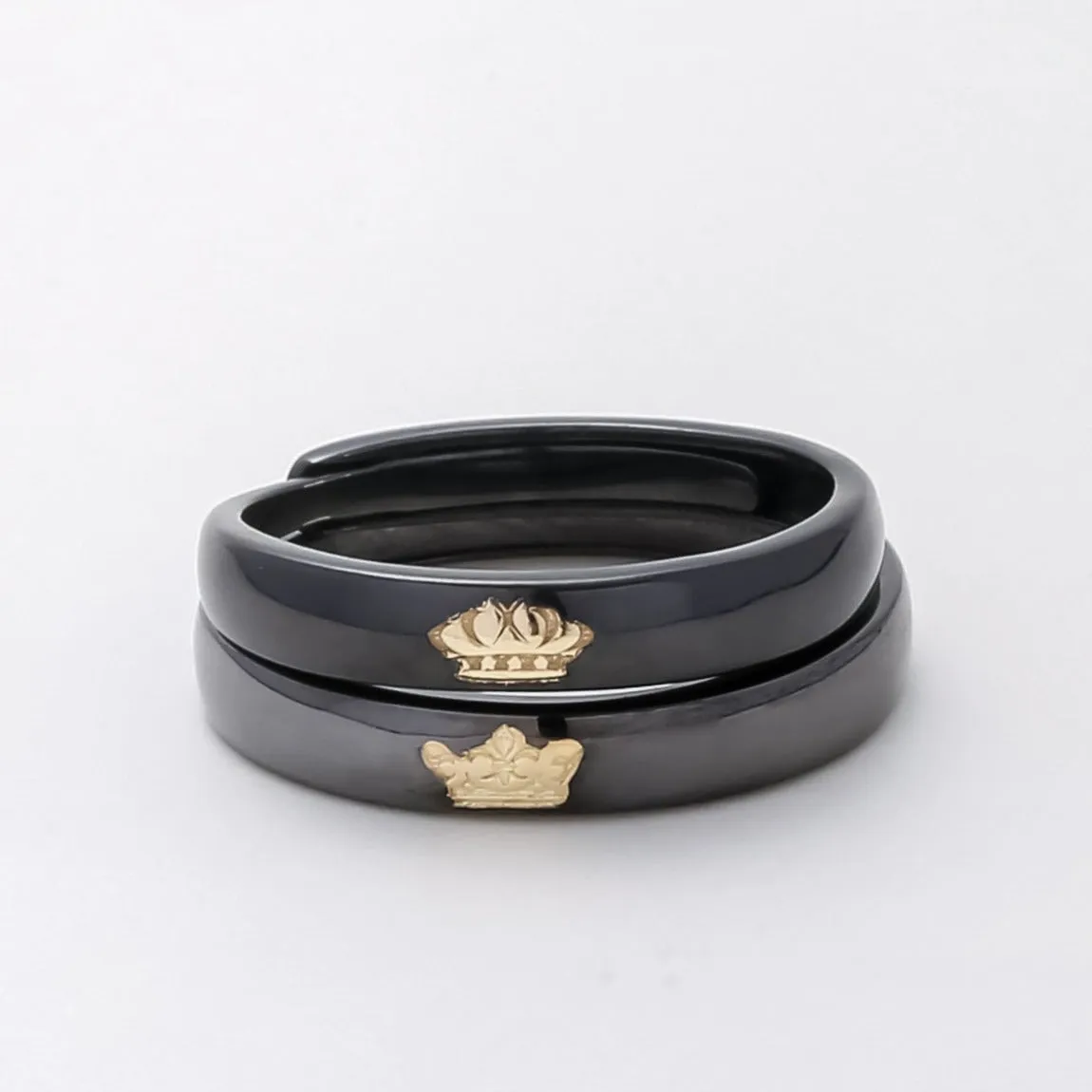 King Queen Silver Couple Rings