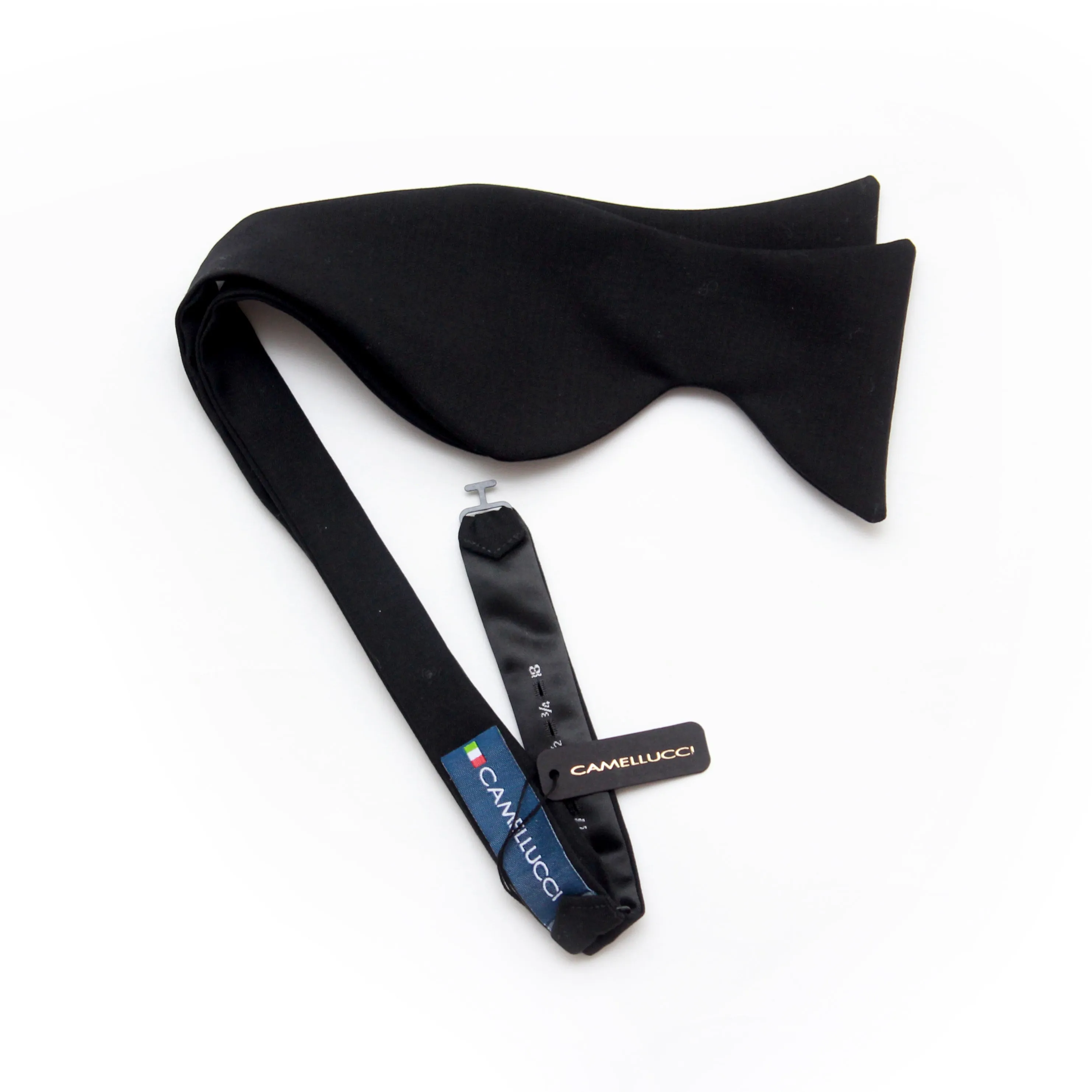 Large Black Wool Bow Tie