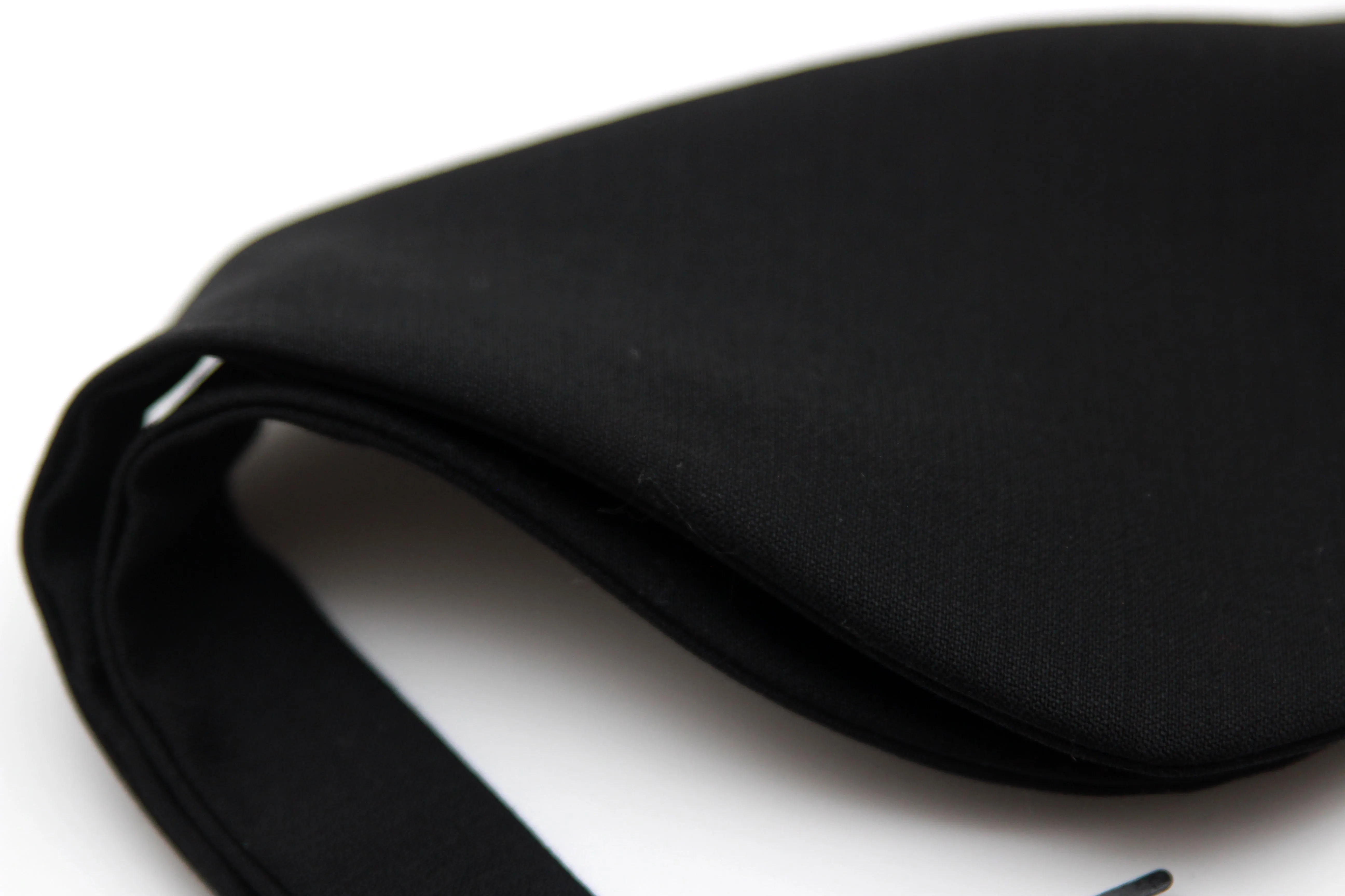 Large Black Wool Bow Tie
