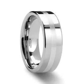 LETHOLDUS | Tungsten Ring Palladium Inlay Flat