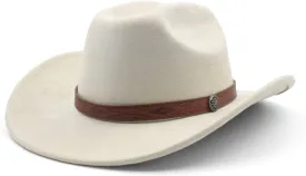 LIDHAY Cowboy Hat for Women Men Wide Brim Cowboy Cowgirl Hats Western Suede Cattleman Cowboy Hats