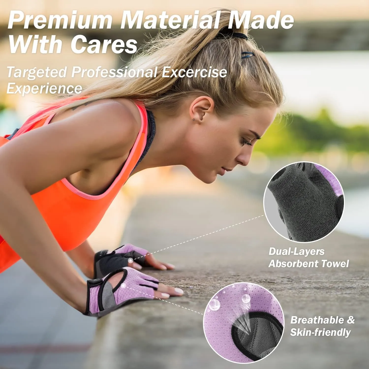 LIFECT Freedom Workout Gloves, Knuckle Weight Lifting Shorty Fingerless Gloves with Curved Open Back, for Powerlifting, Gym, Women and Men