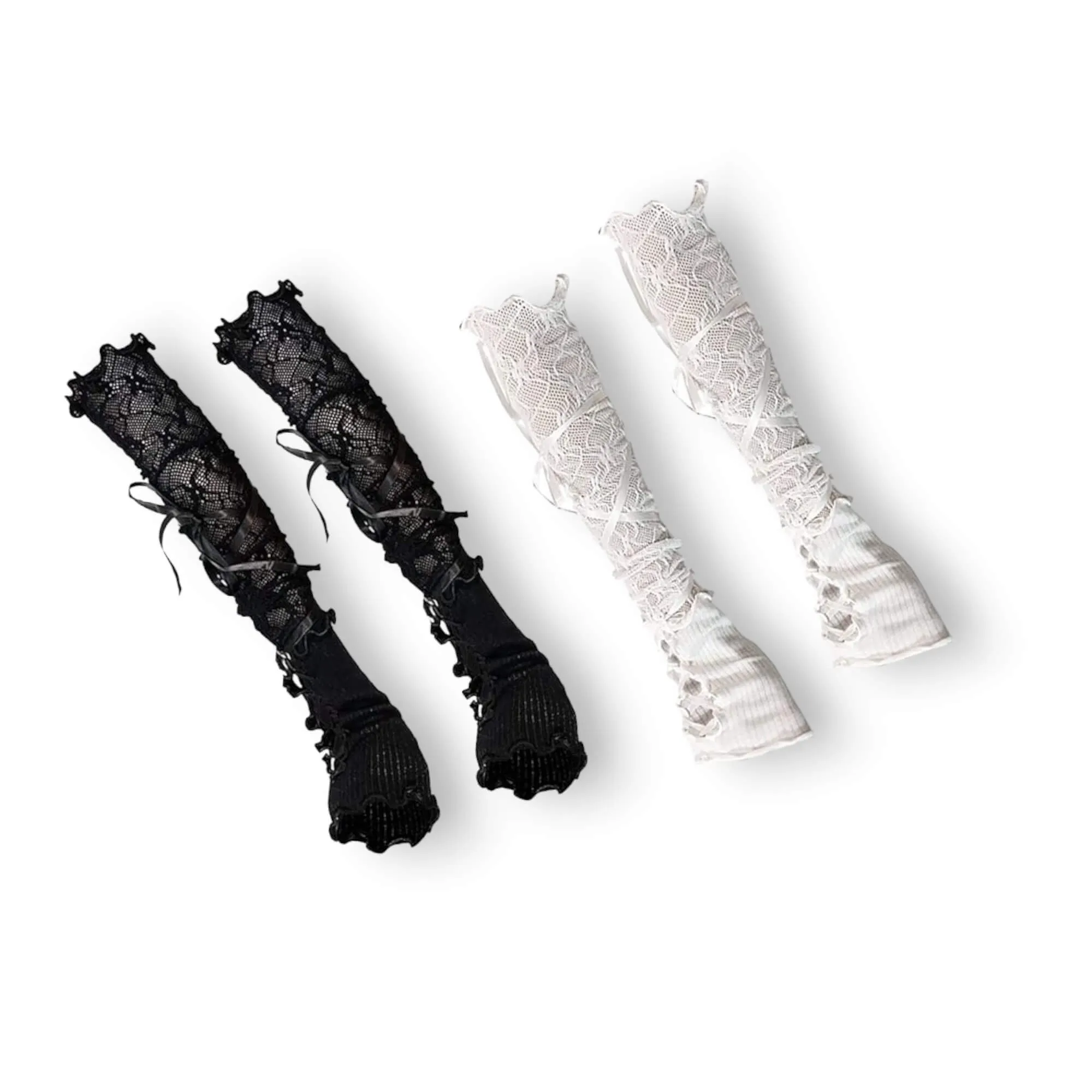 Long Lace Up Arm Warmers Gloves