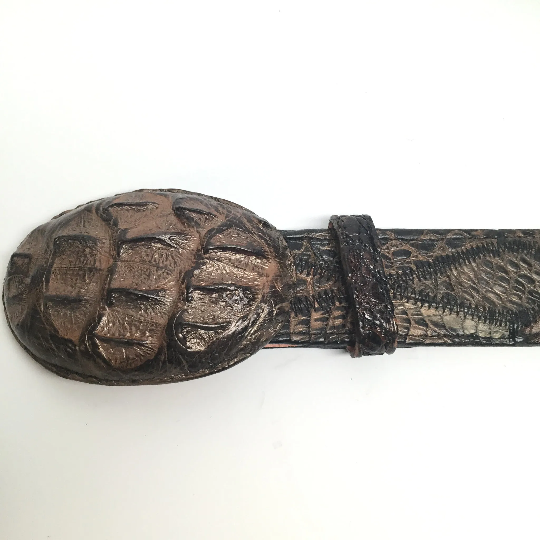 Los Altos Cross Stitch Hornback Crocodile Belt