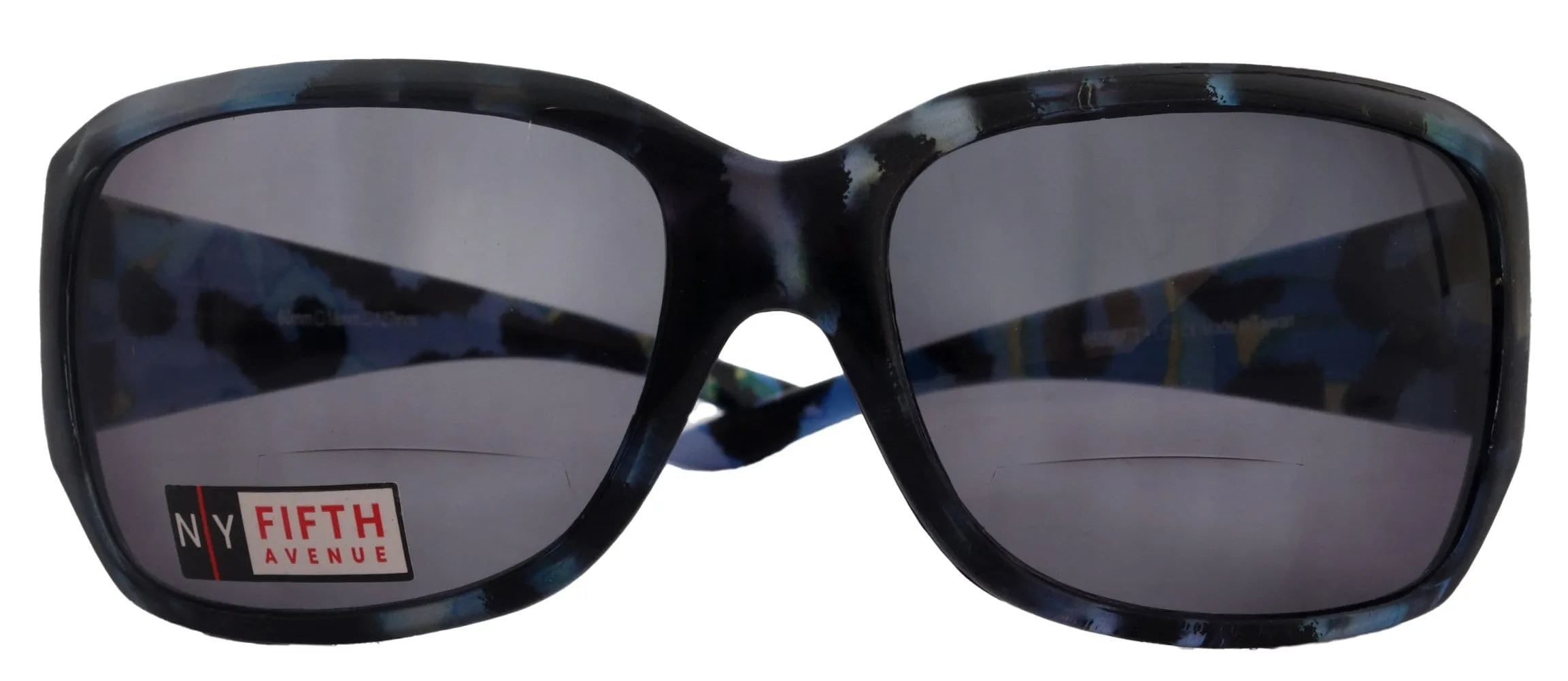 Lourdes, High-End Line Bifocal (Clear On Top) Reading Sunglasses for Women  Readers Sunglasses ( Blue with black) NY Fifth Avenue
