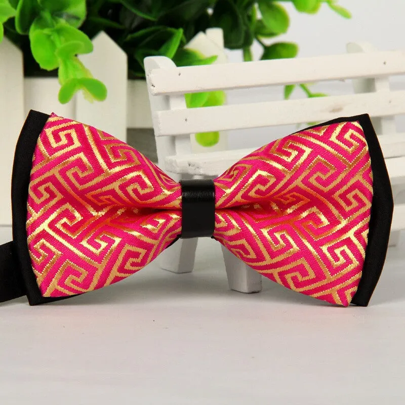 Luxury Black men bow tie Gold Jacquard bowties 12cm*6cm gravatas borboleta lote