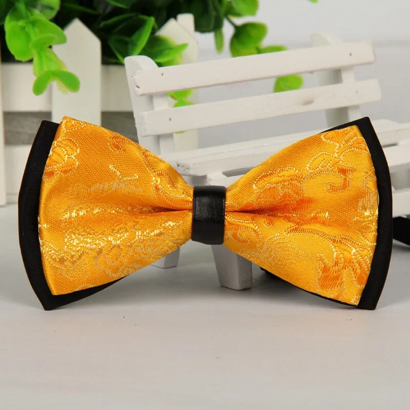 Luxury Black men bow tie Gold Jacquard bowties 12cm*6cm gravatas borboleta lote