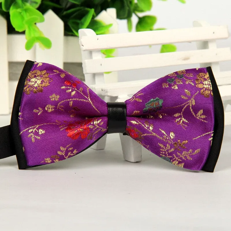 Luxury Black men bow tie Gold Jacquard bowties 12cm*6cm gravatas borboleta lote