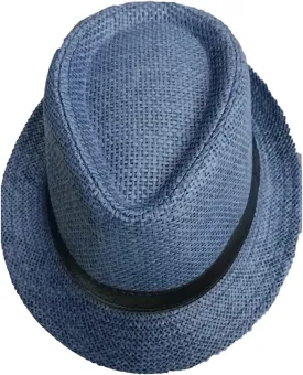 Men & Kids Jazz Hat Old Man Cap Short Brim Sun Hat Breathable Fedora Hat Summer Casual Straw