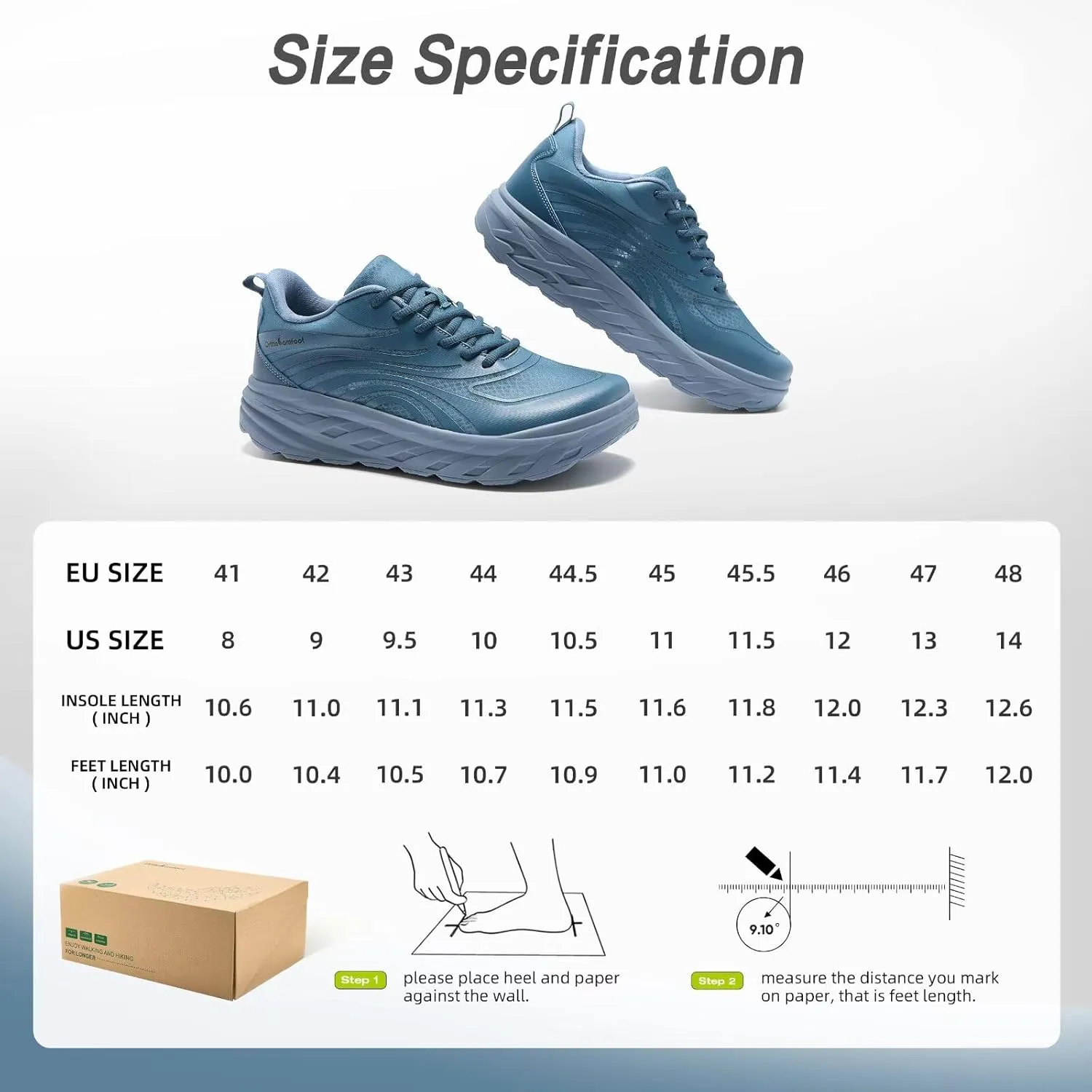 Men's Orthopedic Diabetic Wide Running Shoes: Comfortable Arch Support Plantar Fasciitis Sports Sneakers, Casual Swollen Orthotic Work Tennis Walking Shoes for Ankle and Heel Pain Relief
