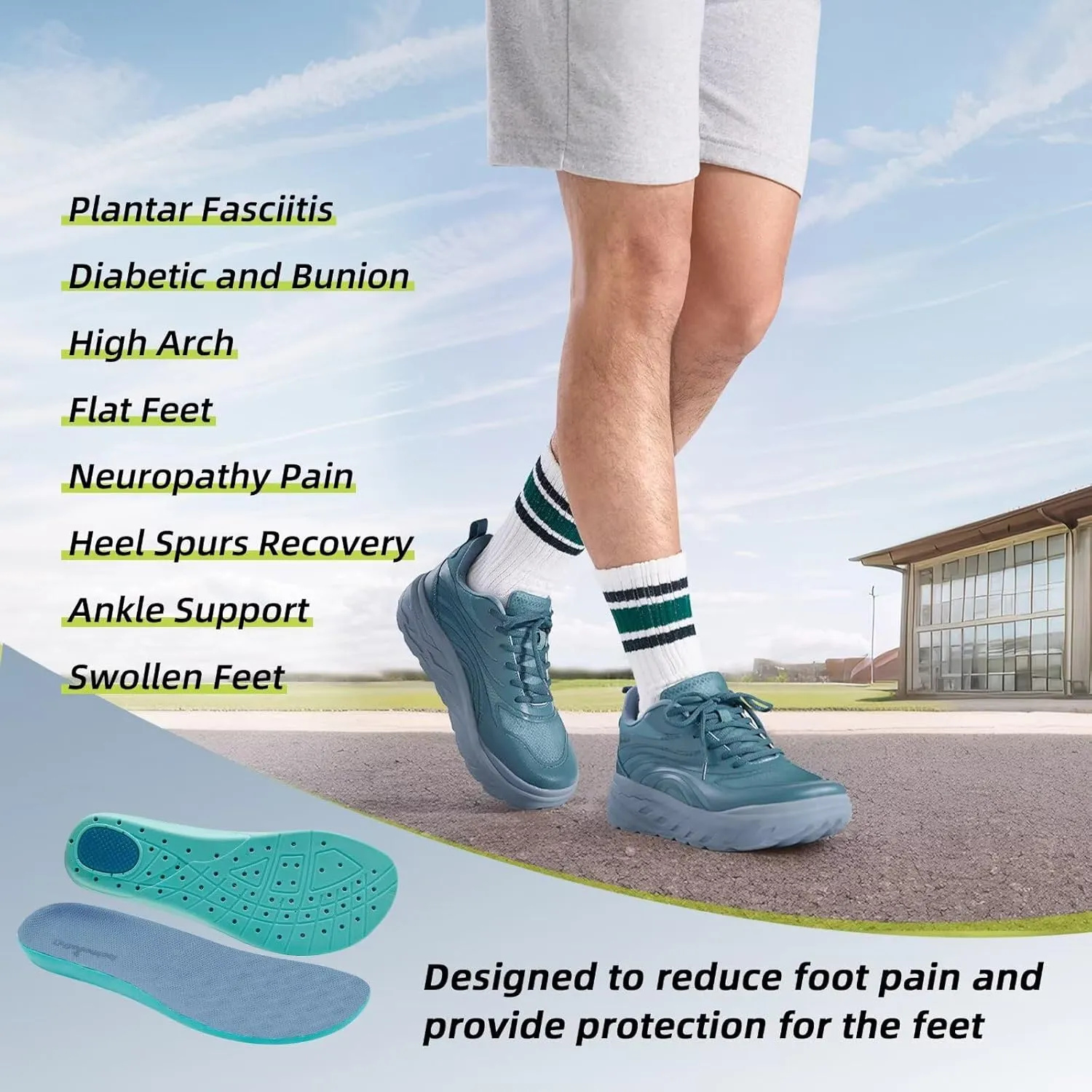 Men's Orthopedic Diabetic Wide Running Shoes: Comfortable Arch Support Plantar Fasciitis Sports Sneakers, Casual Swollen Orthotic Work Tennis Walking Shoes for Ankle and Heel Pain Relief