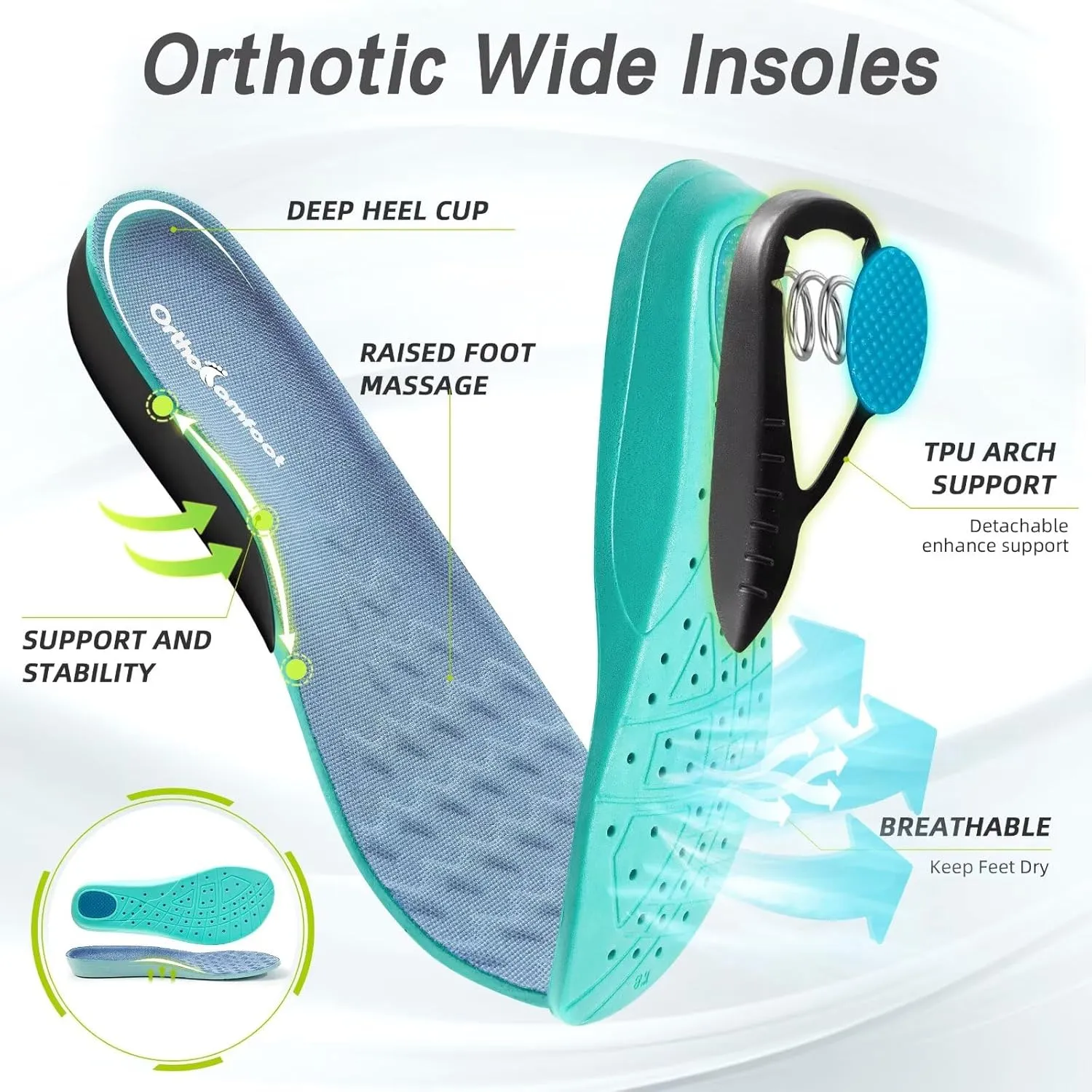 Men's Orthopedic Diabetic Wide Running Shoes: Comfortable Arch Support Plantar Fasciitis Sports Sneakers, Casual Swollen Orthotic Work Tennis Walking Shoes for Ankle and Heel Pain Relief