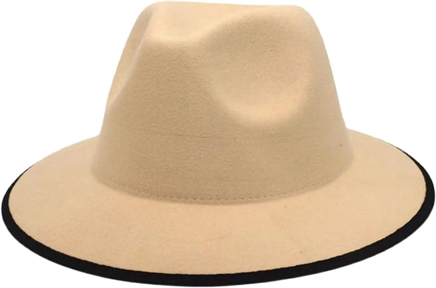 Men's Women's Retro Flat-Top Fedoras Hat Wide Brimmed Hat Wedding Church Jazz Cap