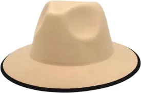 Men's Women's Retro Flat-Top Fedoras Hat Wide Brimmed Hat Wedding Church Jazz Cap