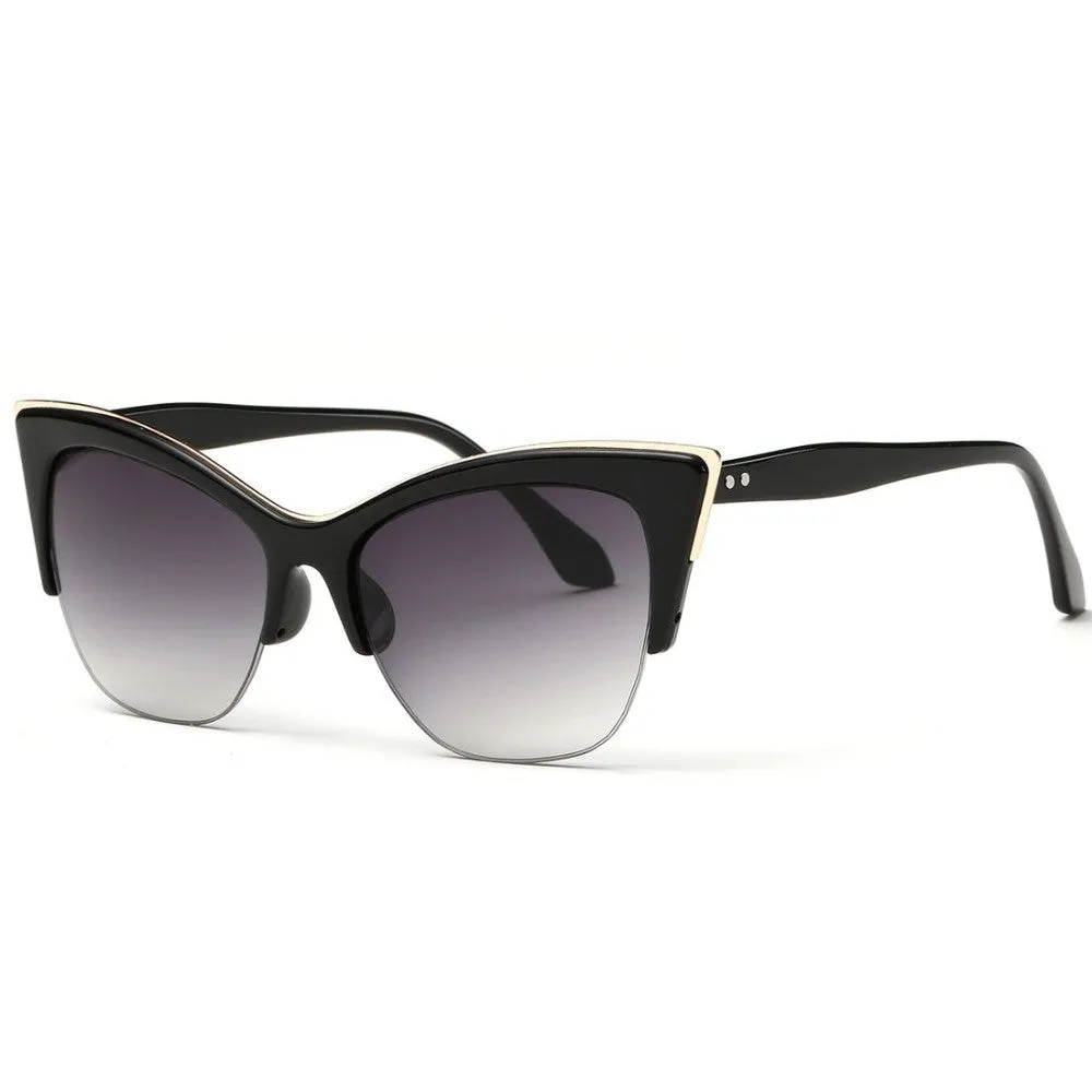 Newest Half-Frame Cat Eye Sunglasses Women Summer Style Sun Glasses Brand Designer Gafas Oculos De Sol UV400