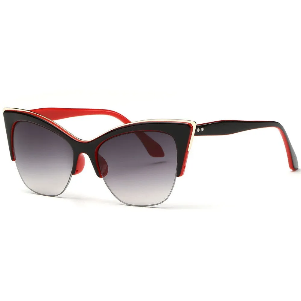 Newest Half-Frame Cat Eye Sunglasses Women Summer Style Sun Glasses Brand Designer Gafas Oculos De Sol UV400