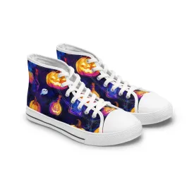 Pastel Ghosts & Pumpkins - Women's High Top Sneakers