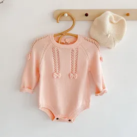 Peach Ribbons Romper
