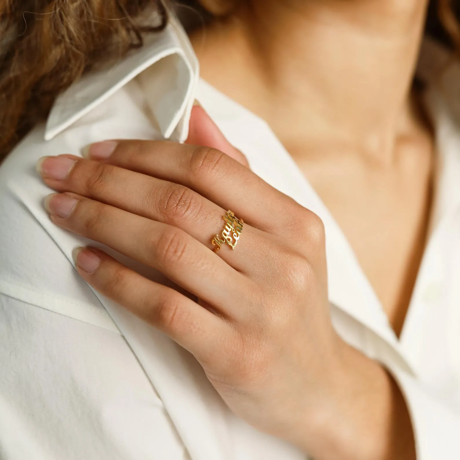 Personalized Custom London Duo Couple Name Ring