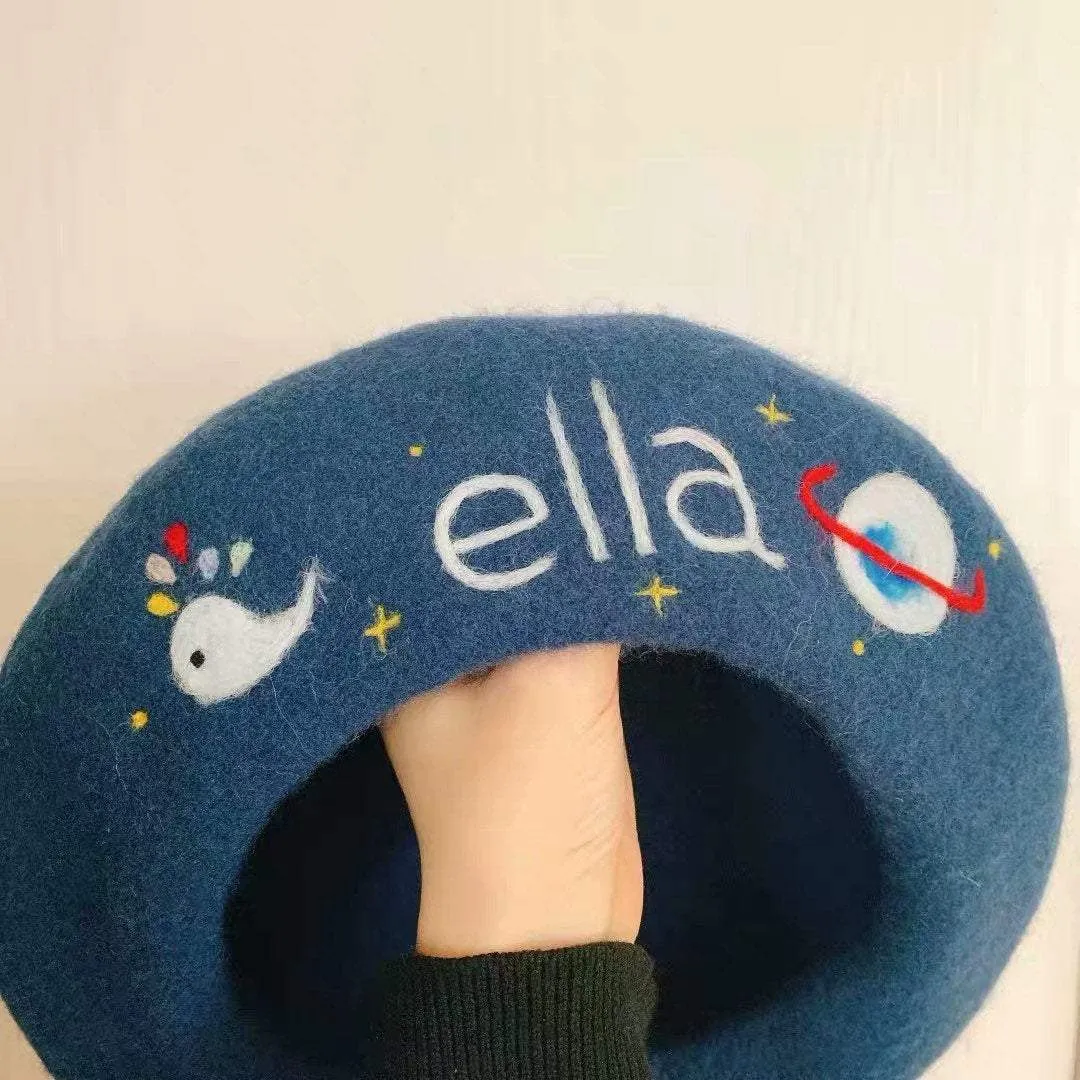 Personalized Wool Beret