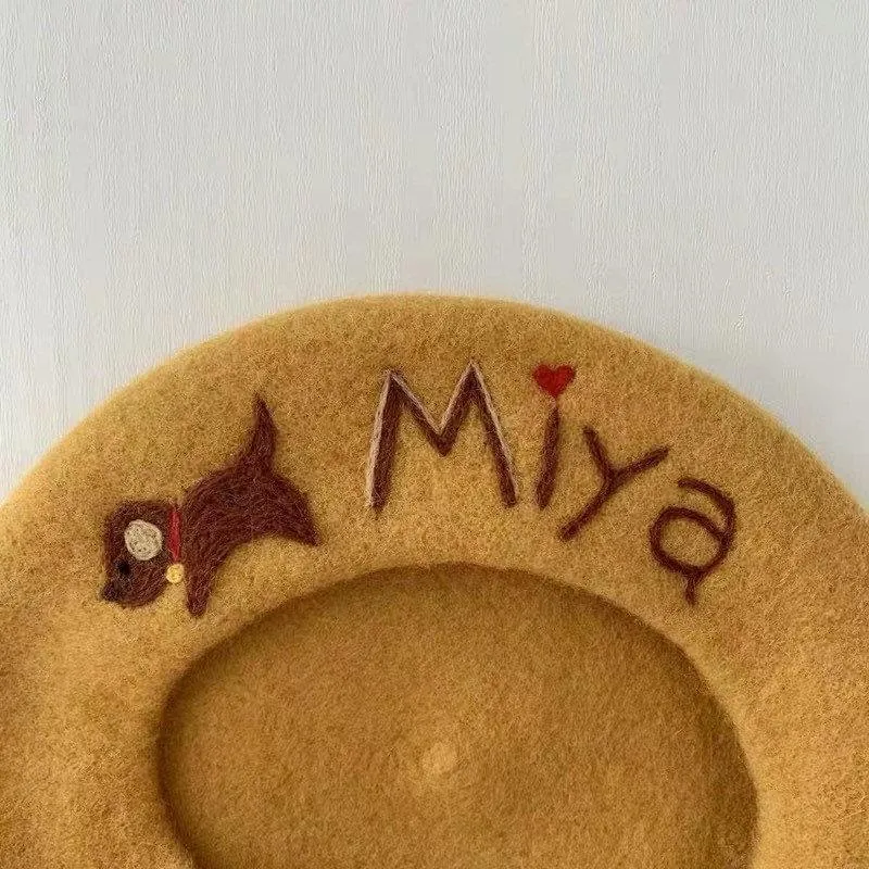 Personalized Wool Beret