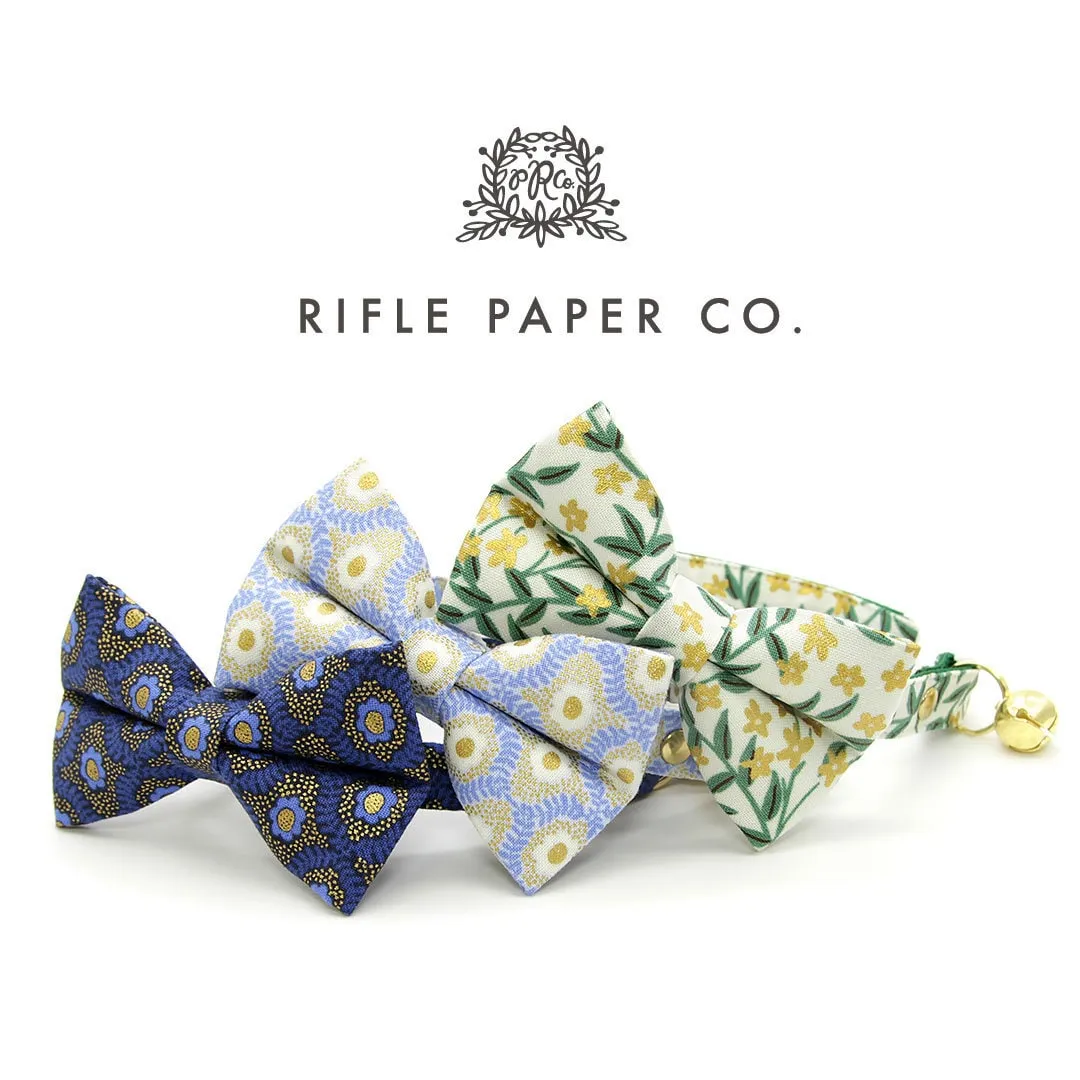 Pet Bow Tie - "Golden Vine" - Rifle Paper Co® Green Leaf Cat Bow / Summer, Fall, Forest, Garden / For Cats   Small Dogs (One Size)