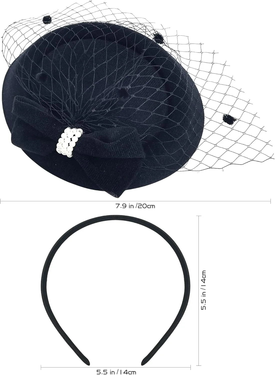 Pillbox Hat with Veil Vintage Fascinators for Women Tea Party Bridal Wedding Halloween First Communion Hats