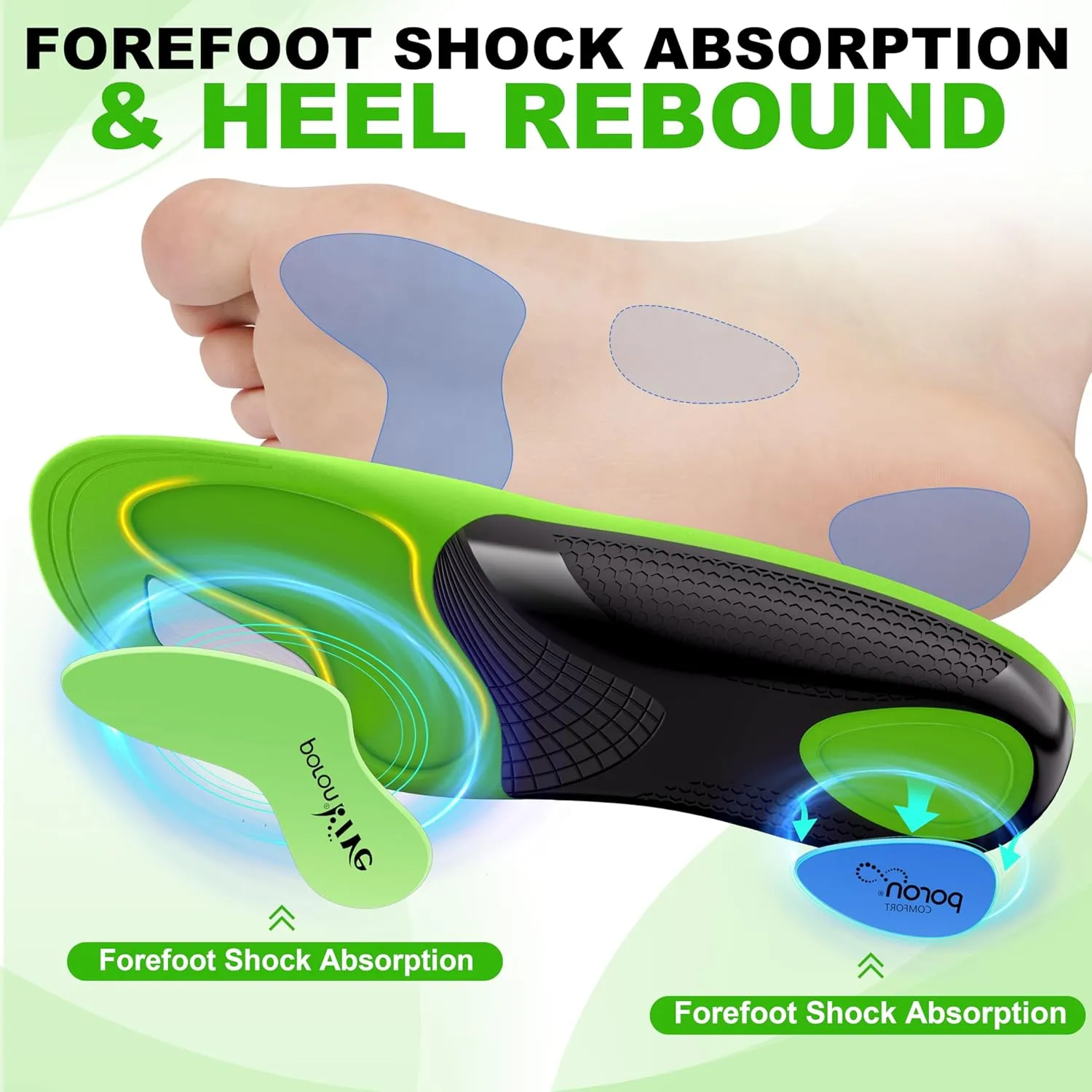 Plantar Fasciitis Insoles Shoe Inserts for Men Women, 240lbs Heavy Duty Arch Support Inserts for Pain Relief, Work Boot Orthotics Insoles for Standing All Day, L