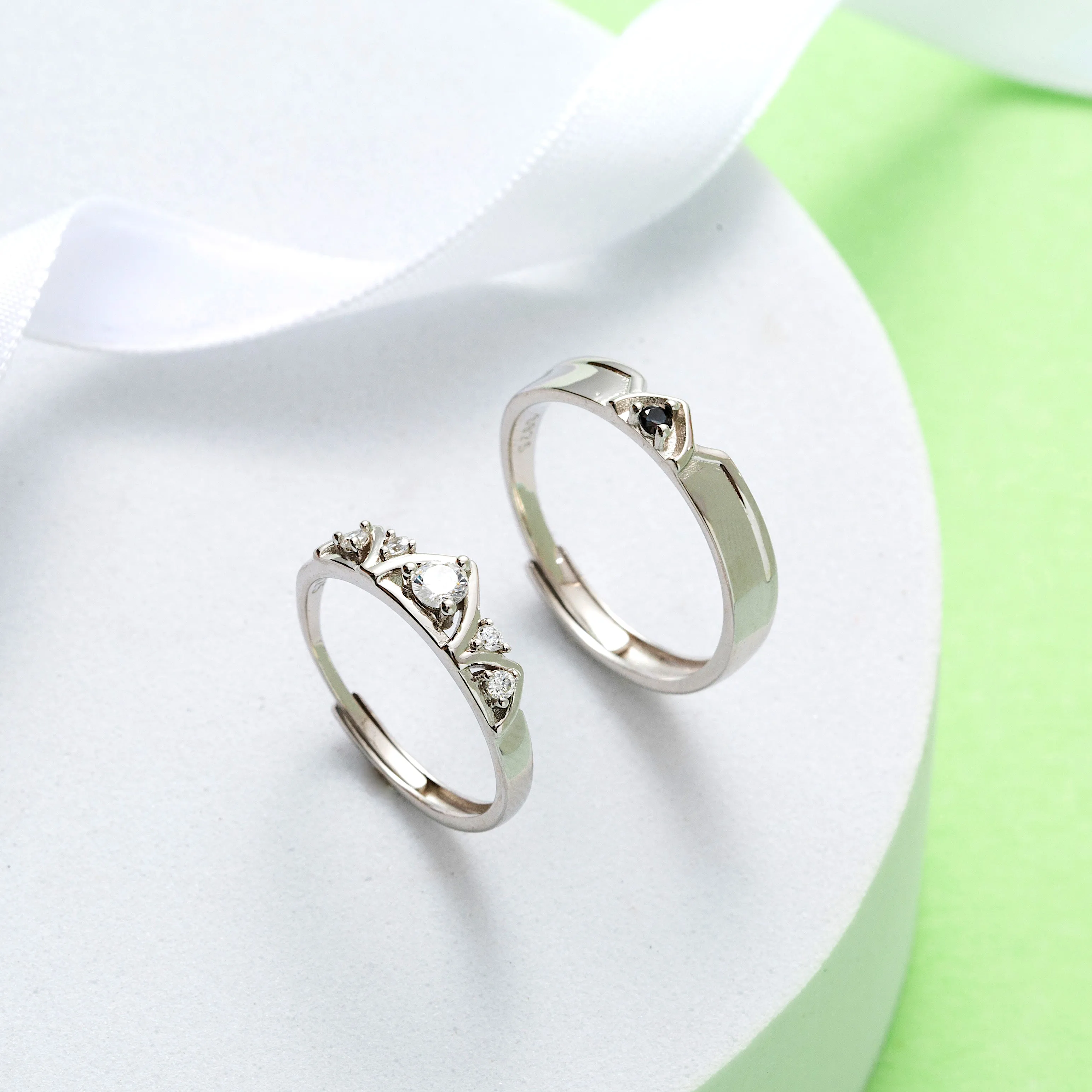 Princess Knight Sterling Silver Couple Rings