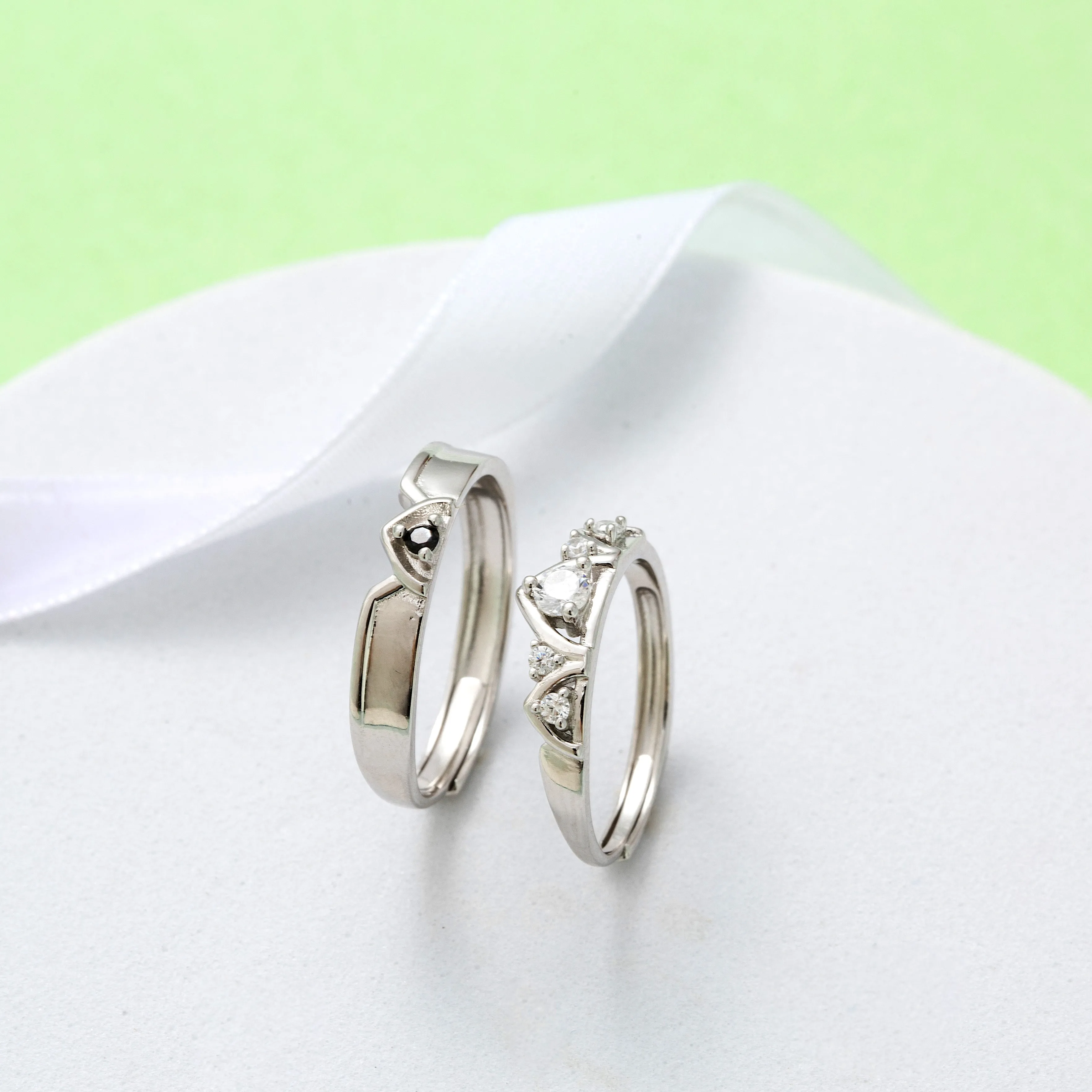 Princess Knight Sterling Silver Couple Rings