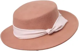PTEXTU Hat Female Autumn and Winter Flat Cap Retro Wool Tweed Bowler Hat Female Jazz Hat Felt Hat