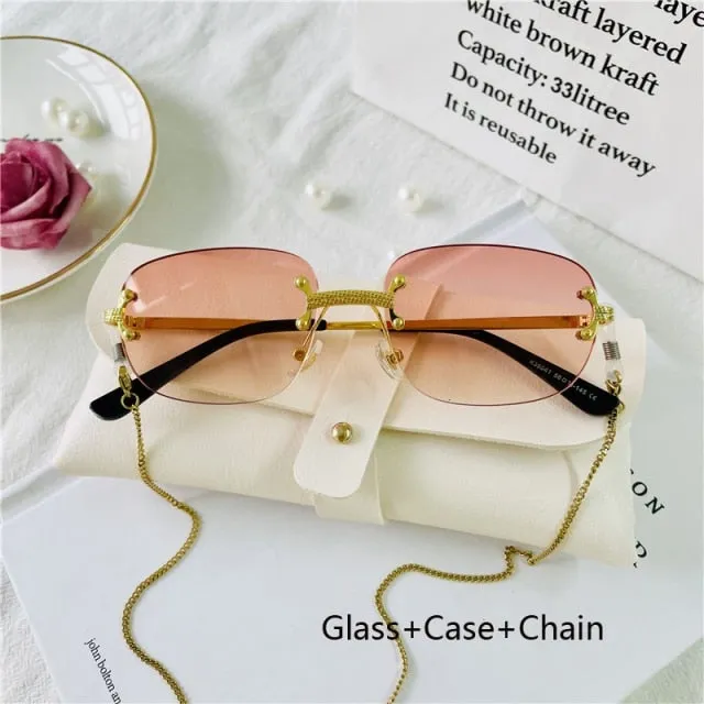 Rimless Frameless Retro Sunglasses