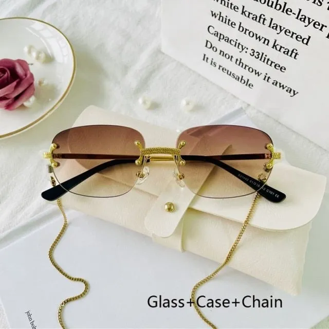 Rimless Frameless Retro Sunglasses