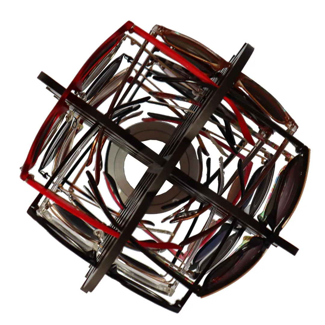 Rotating Wood Sunglasses Rack  - 20-Pair - Oversized Glasses