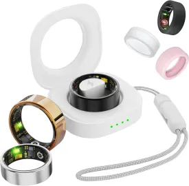 Smart Ring for Women Men, Health Fitness Tracker Rings, IP68 Waterproof, Long Lasting Batteries Sleep Ring with Charging Case and Protector, Remote Photography, No App Fees (Rose Gold, 7#)