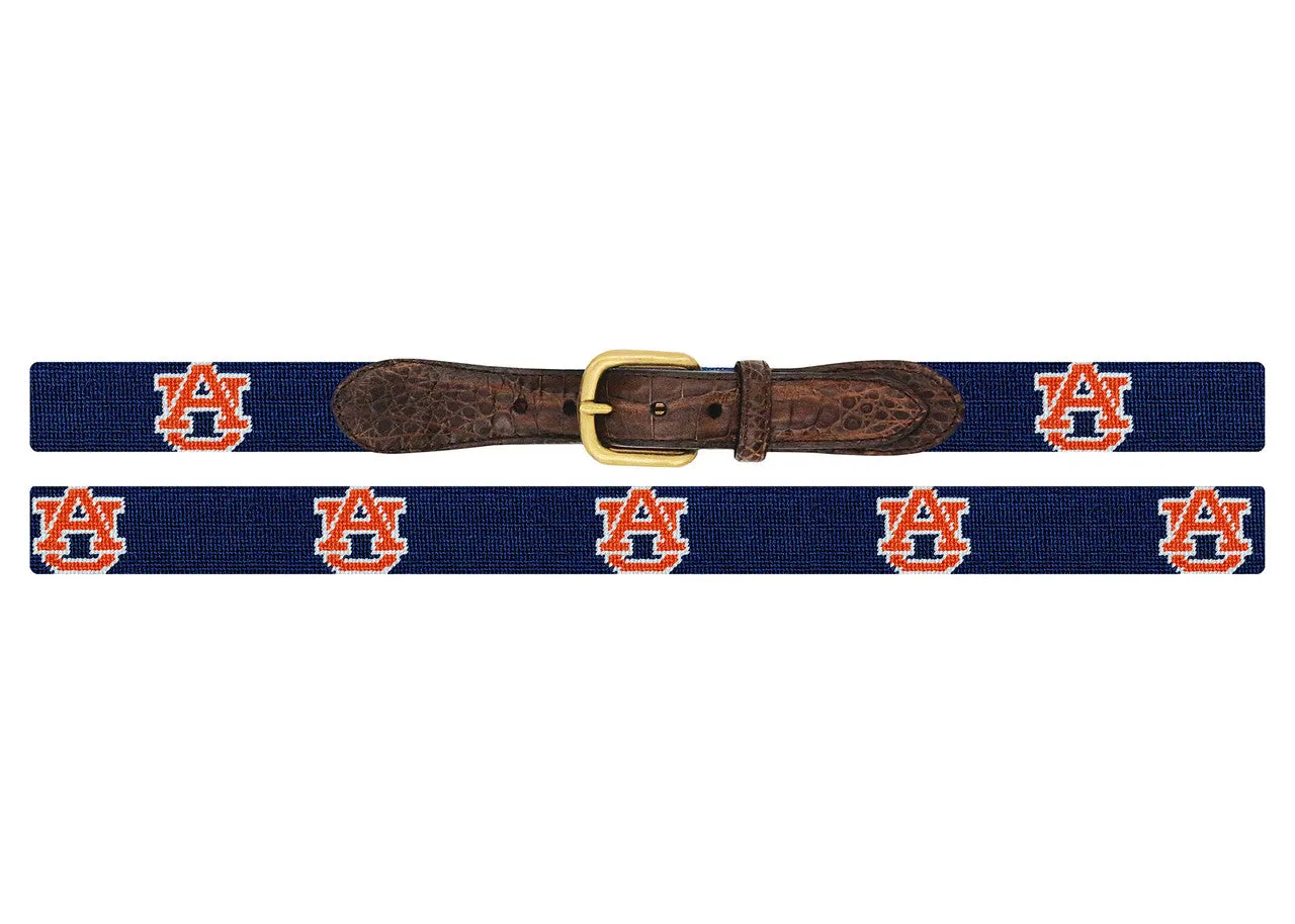 Smathers & Branson Auburn Croc Tab Needlepoint Belt