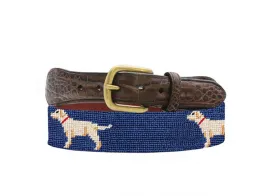 Smathers & Branson Yellow Lab Croc Tab Needlepoint Belt