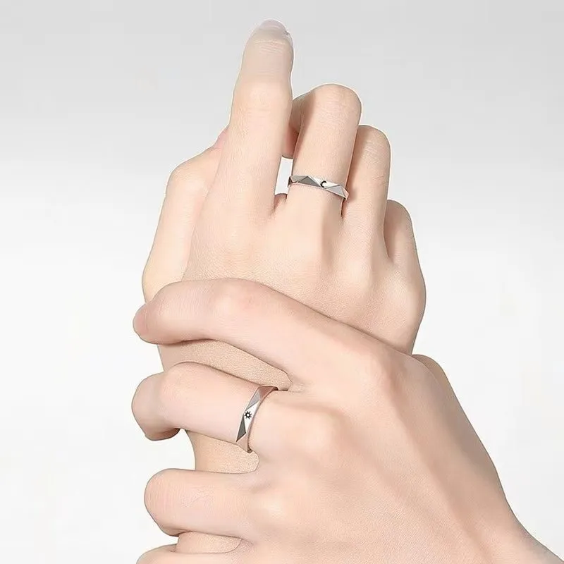 Sun and Moon Couple Rings - Couple Rings Set Promise Wedding Bands Men Women Jewelry