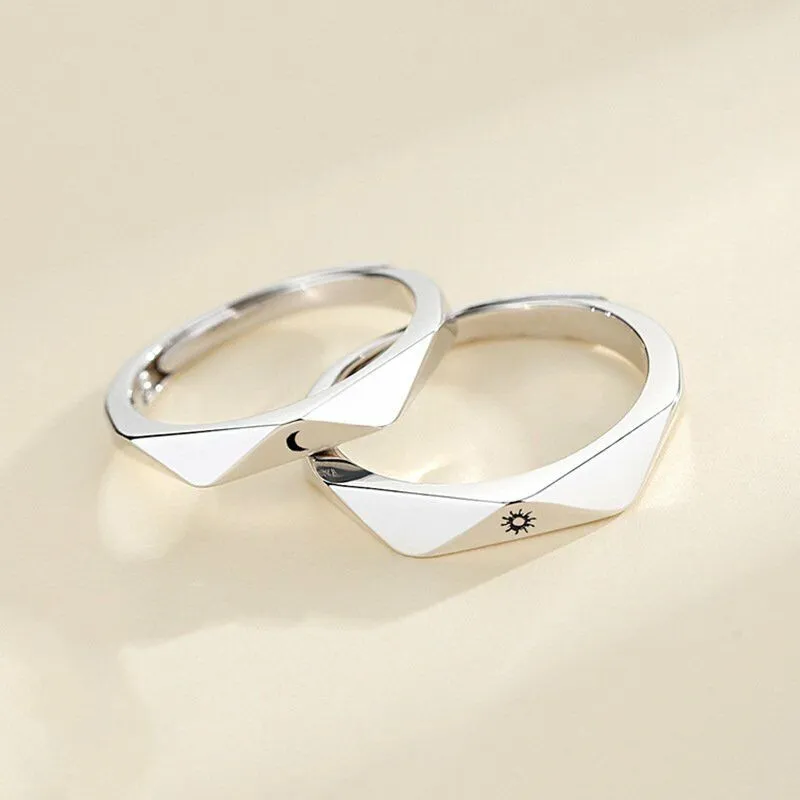 Sun and Moon Couple Rings - Couple Rings Set Promise Wedding Bands Men Women Jewelry