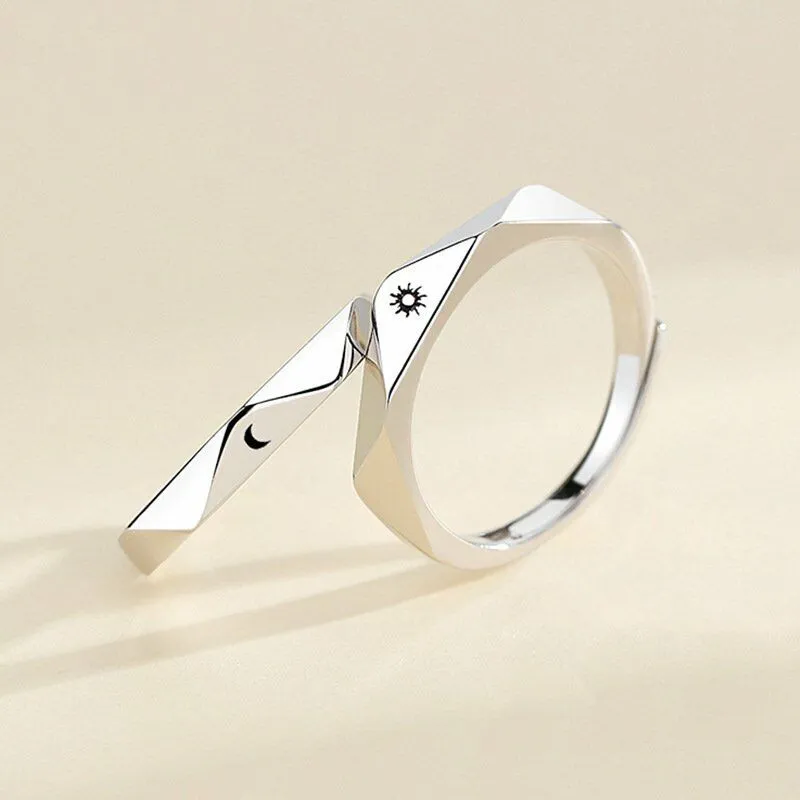 Sun and Moon Couple Rings - Couple Rings Set Promise Wedding Bands Men Women Jewelry