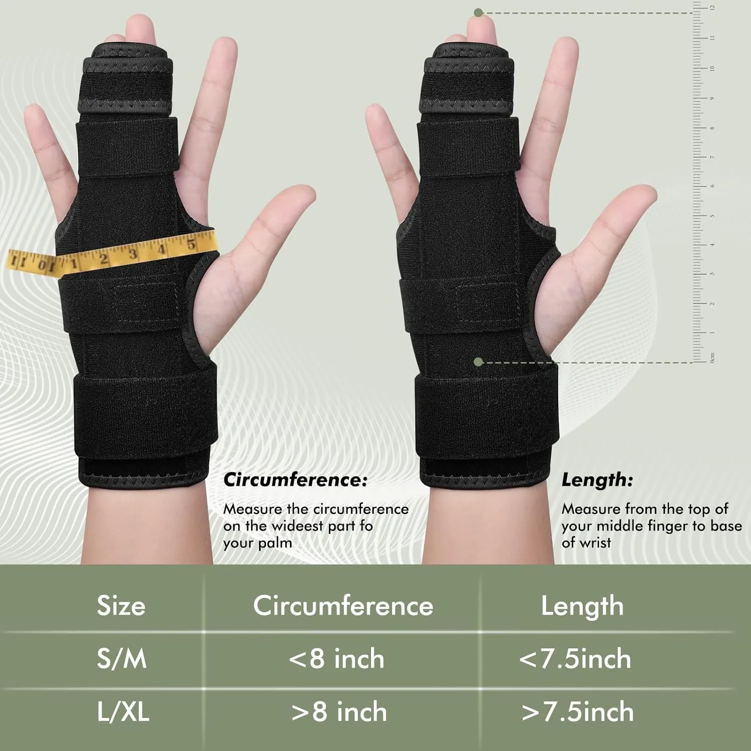 Trigger Finger Splint, 2 Finger Brace for Index, Middle, Ring, Pinky Finger, Treatment for Hand Fractures, Arthritis (L/XL, Left)