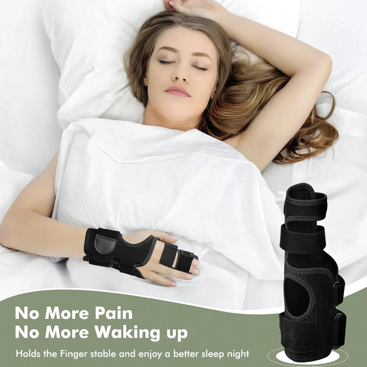 Trigger Finger Splint, 2 Finger Brace for Index, Middle, Ring, Pinky Finger, Treatment for Hand Fractures, Arthritis (L/XL, Left)