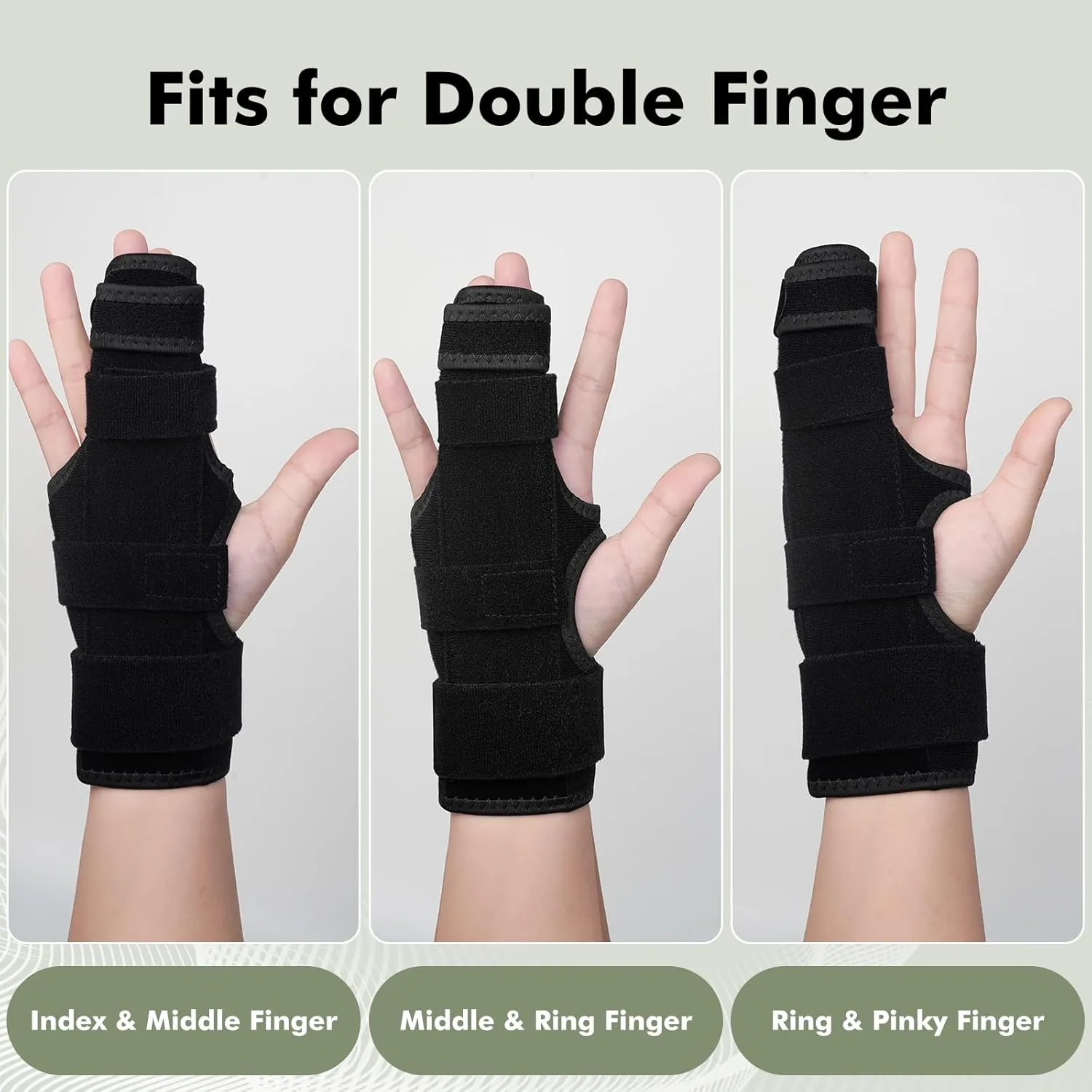 Trigger Finger Splint, 2 Finger Brace for Index, Middle, Ring, Pinky Finger, Treatment for Hand Fractures, Arthritis (L/XL, Left)