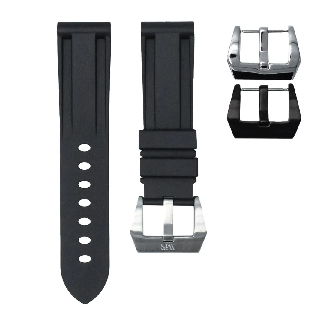 Tuxedo Black - Rubber Watch Strap For Audemars Piguet Code 11.59