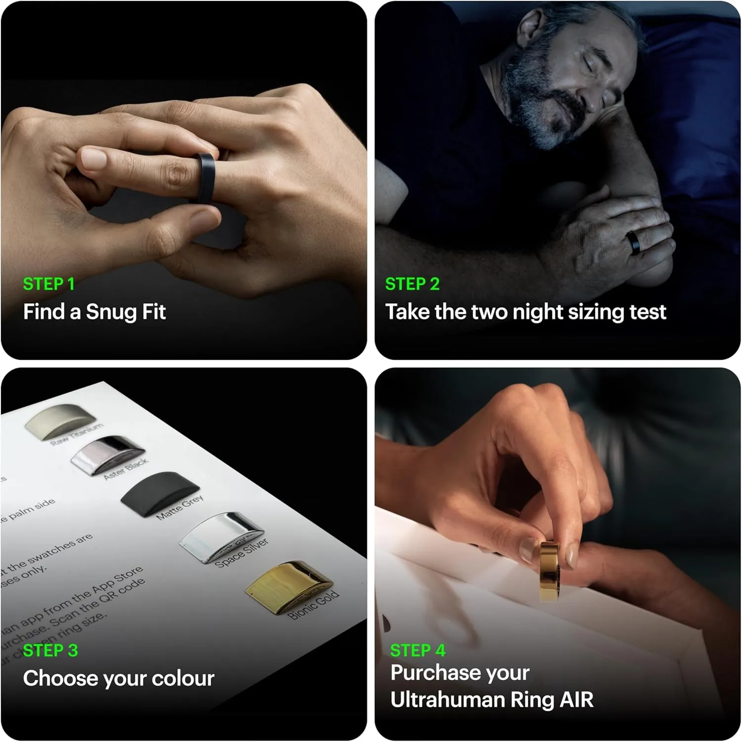 ULTRAHUMAN Ring AIR-Smart Ring Health Tracker, Size First Sizing Kit,Sleep Tracker,Smart Ring for Men/Women,Fitness Tracker (Made in India, Swatch Sizing Kit, Swatch Sizing Kit)