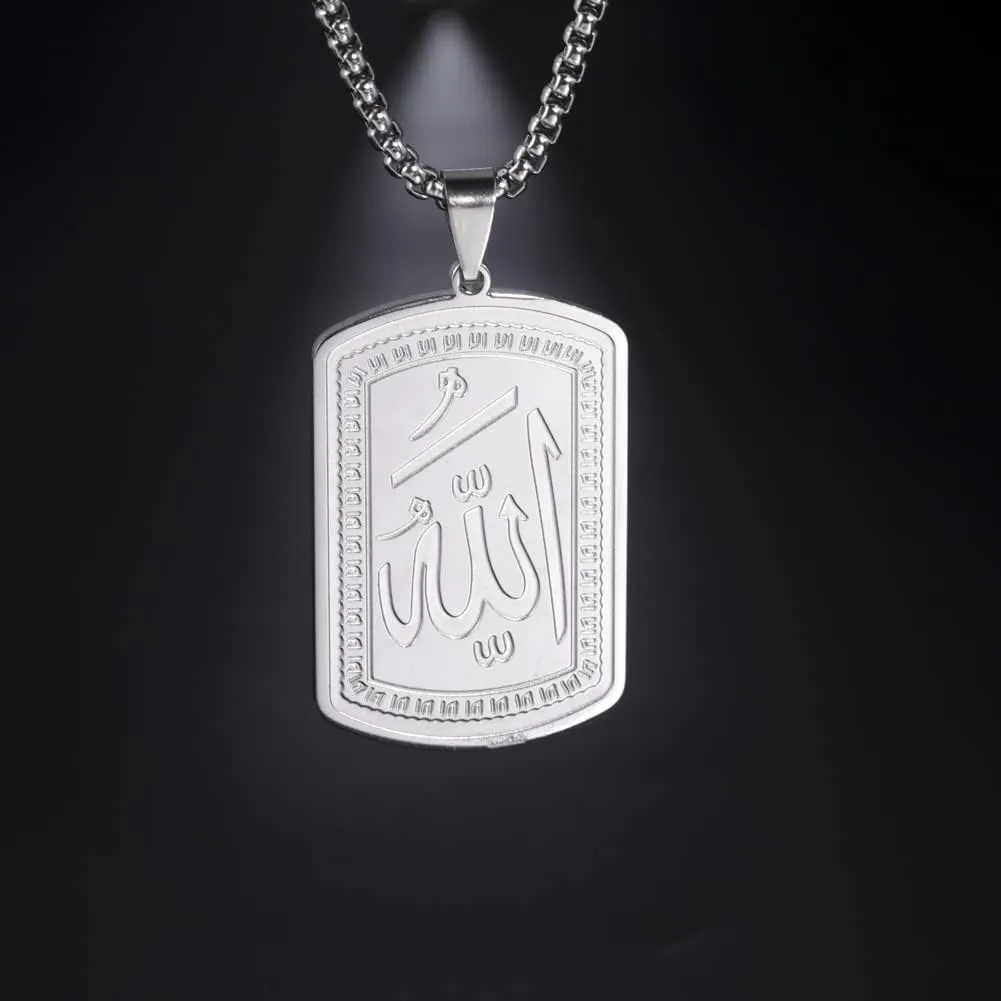 VASSAGO Allah Necklace for Women Men Stainless Steel Islamic Muslim Pendant Islam Religious Charm Jewelry Gift