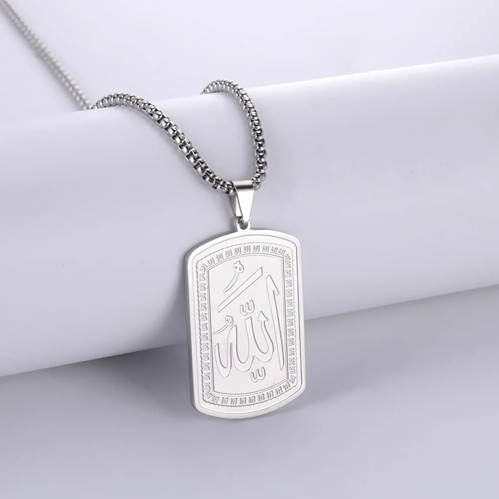 VASSAGO Allah Necklace for Women Men Stainless Steel Islamic Muslim Pendant Islam Religious Charm Jewelry Gift