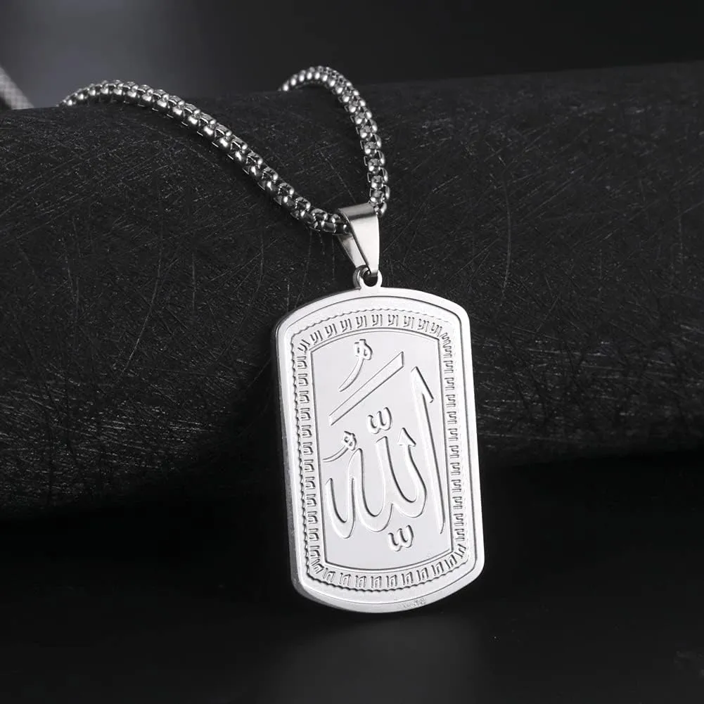 VASSAGO Allah Necklace for Women Men Stainless Steel Islamic Muslim Pendant Islam Religious Charm Jewelry Gift